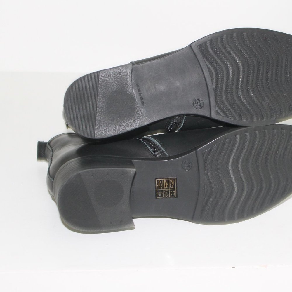 NEW Narf Genuine Leather Ankle Black Boots Womens Sz 37 / 6.5 made in Spain - Picture 8 of 8
